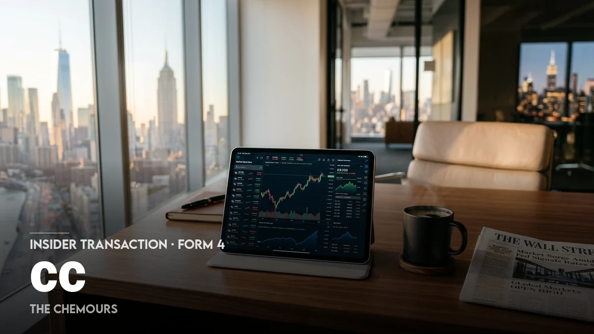 3 News Article Image Chemours (NYSE: CC) executive gets RSU grant, shares withheld for tax