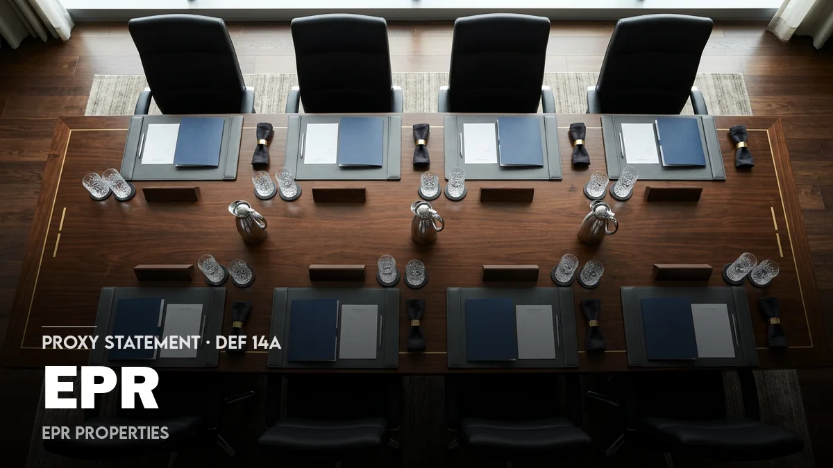 EPR Properties sets 2026 votes and 2025 results | EPR Proxy Statement