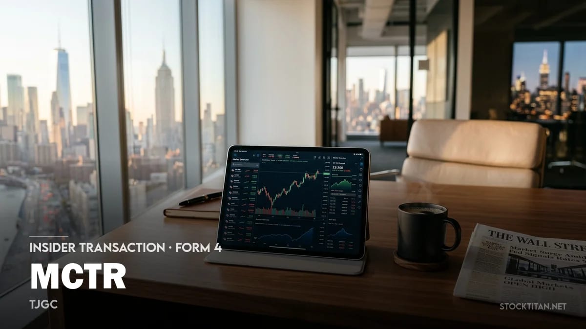 Mctr Stock TJGC GROUP CEO files initial Form 3 | MCTR Insider Trading