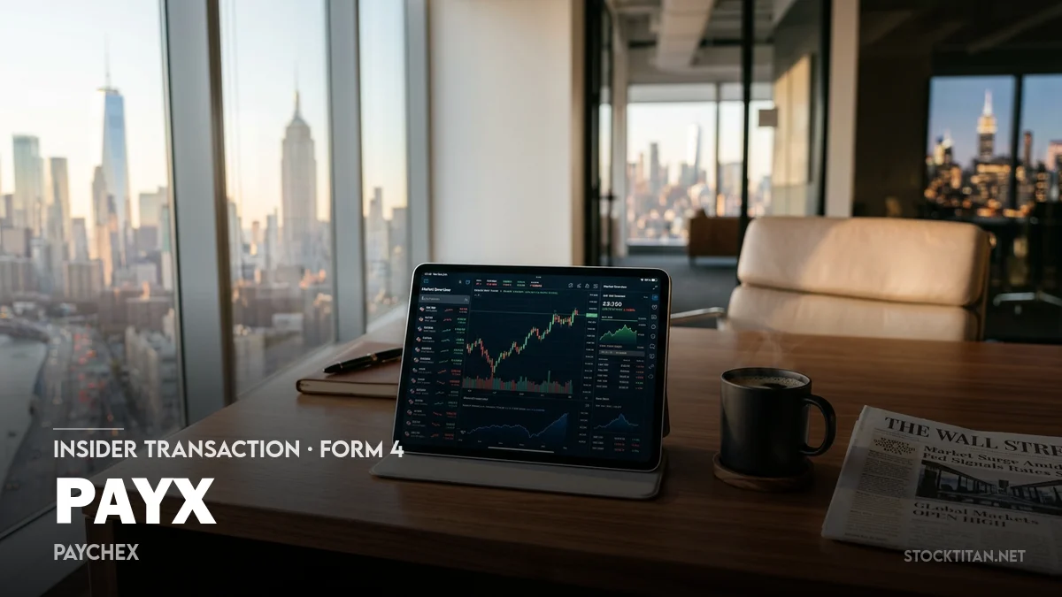 2 News Article Image Paychex (PAYX) Direktor Joseph Velli übt 10.220 Optionen aus, hält 89.564 Aktien