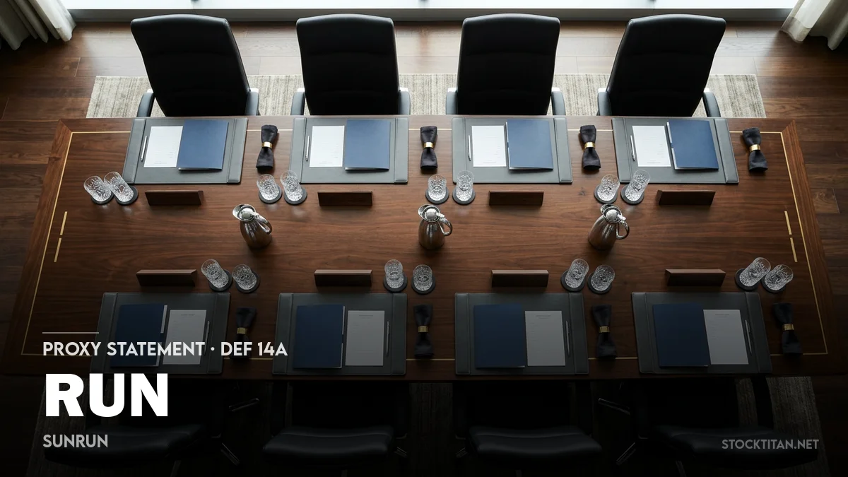 4 News Article Image Sunrun (NASDAQ: RUN) detalla la remuneración de los ejecutivos para el año 2026, votos de la junta