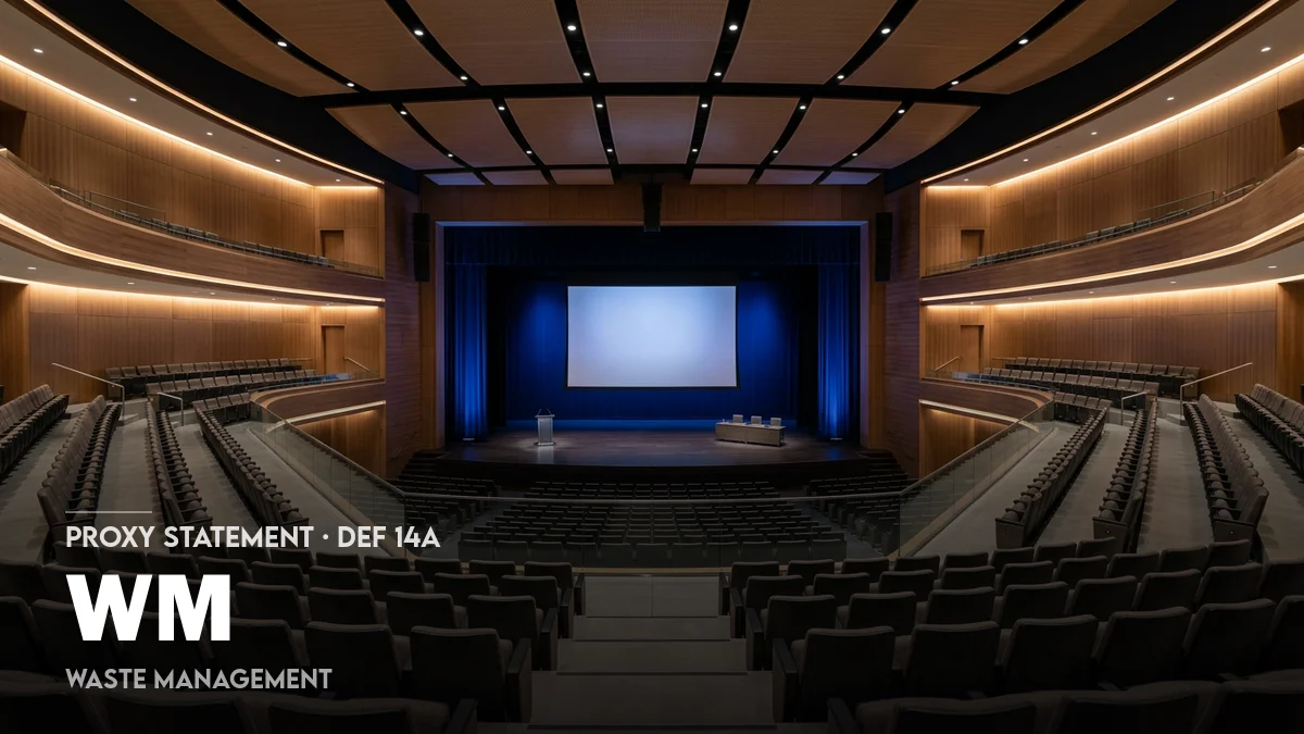 0 News Article Image Waste Management (NYSE: WM) details 2026 proxy, board and ESPP vote