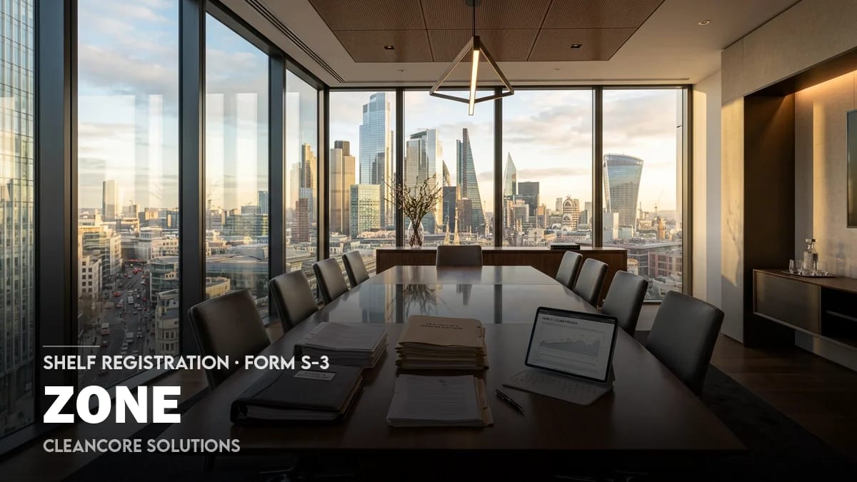 Filings Zone CleanCore (ZONE) Files S-3: Plans Dogecoin Treasury, Custody with BitGo ...